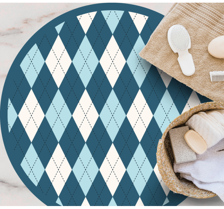 기하학적 효과 비닐 카펫 다이아몬드 패턴 우아함 - TenStickers