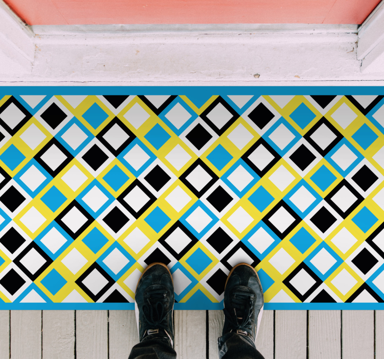 기하학적 효과 비닐 카펫 기하학적인 아가일 패턴 - TenStickers