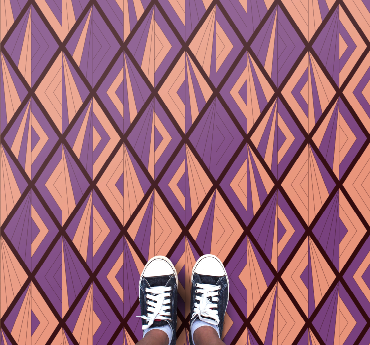 기하학적 효과 비닐 카펫 기하학적 패턴의 조화 - TenStickers