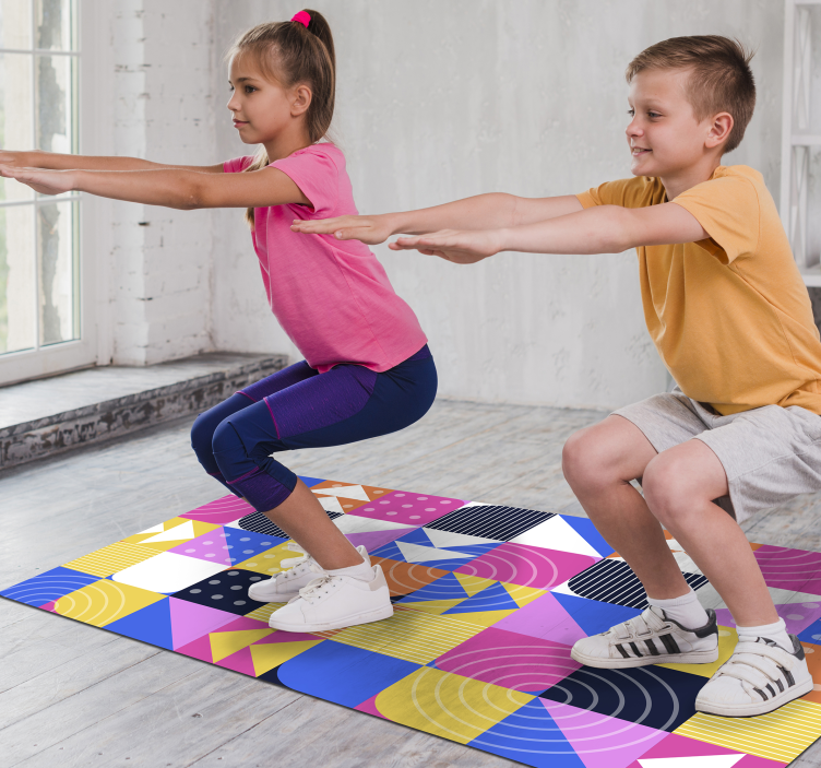 기하학적 효과 비닐 카펫 기하학적 패턴 놀이 - TenStickers