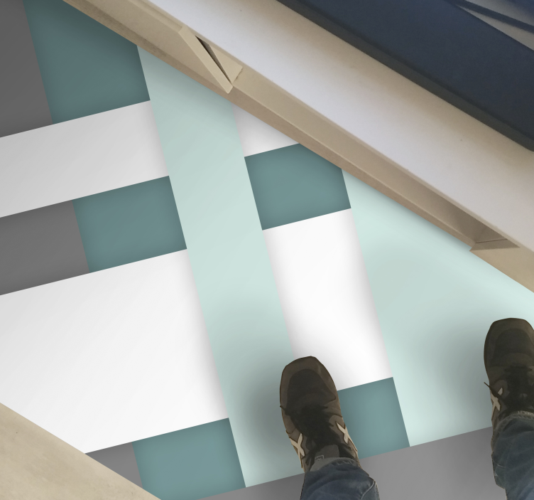 기하학적 효과 비닐 카펫 기하학적 직조 패턴 - TenStickers