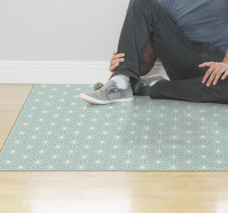 기하학적 효과 비닐 카펫 초록 별 폭발 - TenStickers