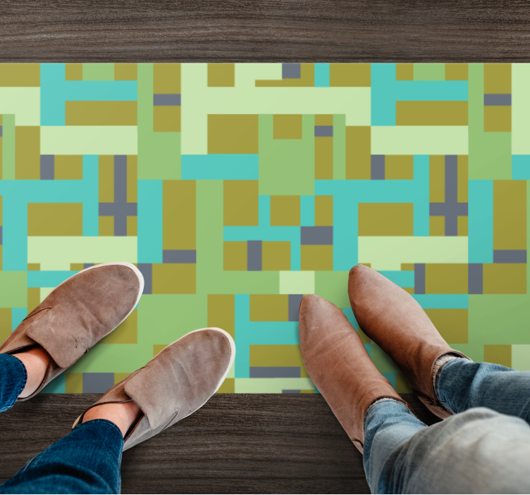 기하학적 효과 비닐 카펫 그린 색상 세그먼트 - TenStickers