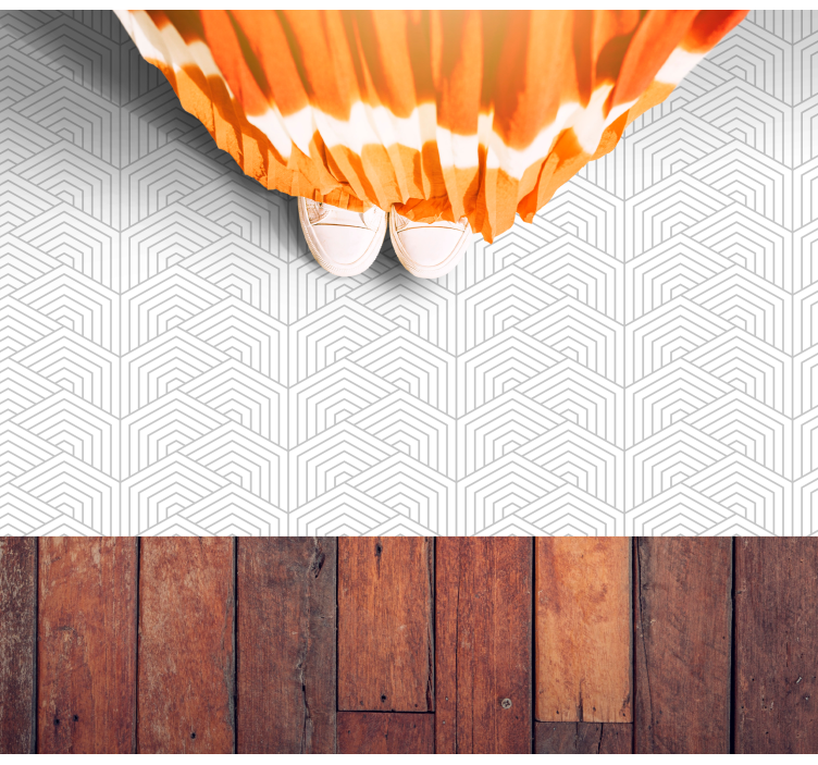 기하학적 효과 비닐 카펫 회색 육각형 패턴 - TenStickers