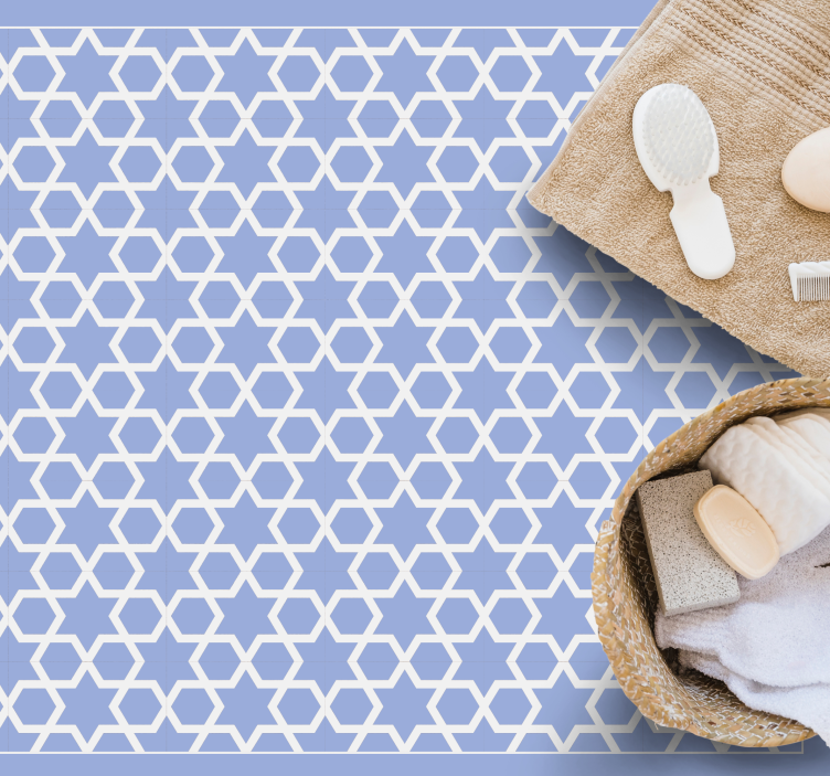 기하학적 효과 비닐 카펫 육각형 별무늬 - TenStickers