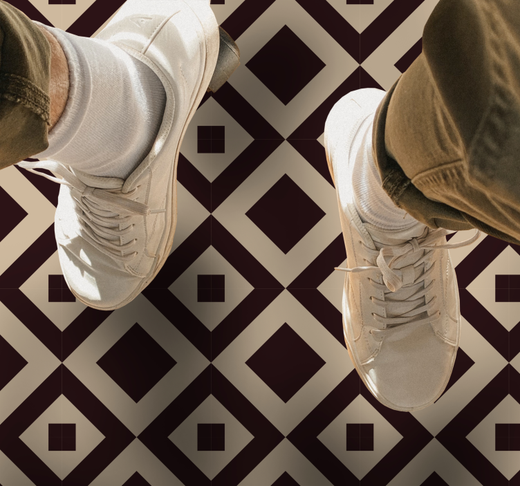 기하학적 효과 비닐 카펫 다이아몬드 패턴 일러스트 - TenStickers