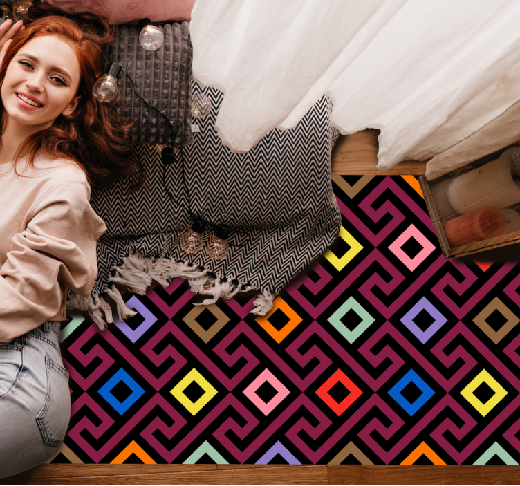 기하학적 효과 비닐 카펫 생동감 넘치는 스타일 - TenStickers