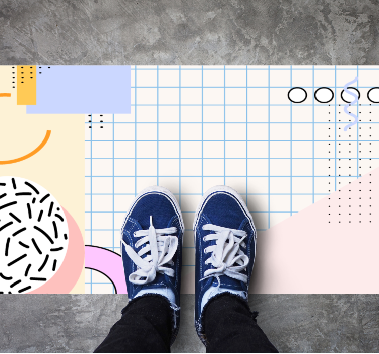 기하학적 효과 비닐 카펫 현대 추상 - TenStickers