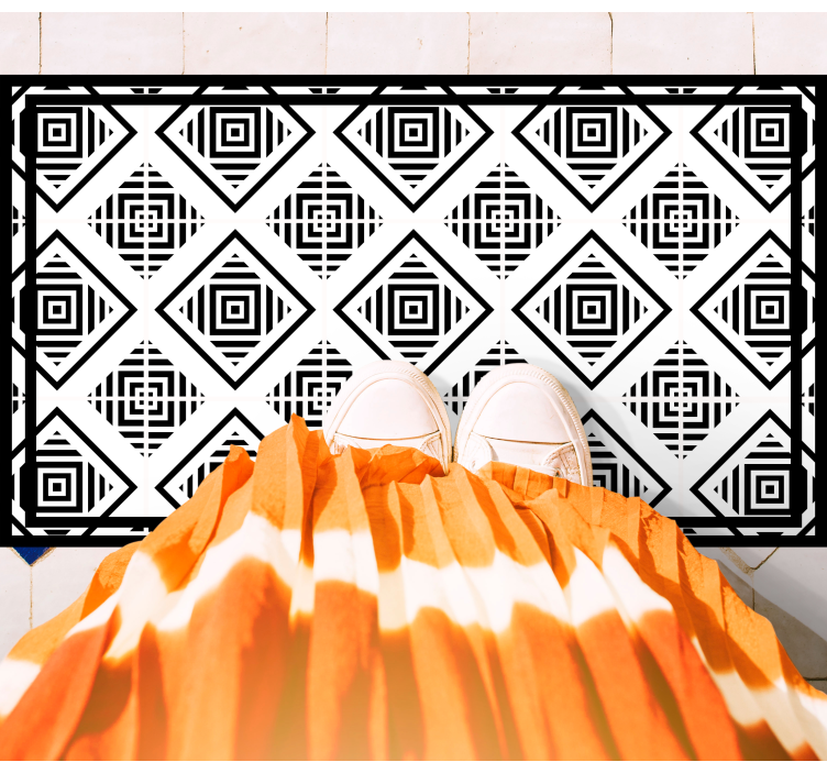 기하학적 효과 비닐 카펫 단색 모티프 - TenStickers