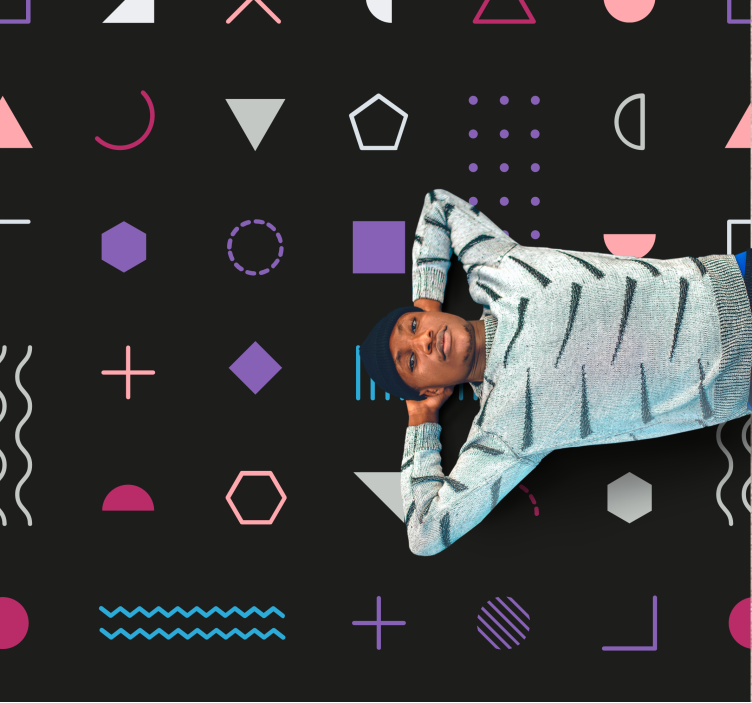 기하학적 효과 비닐 카펫 장난기 가득한 형태 전시 - TenStickers