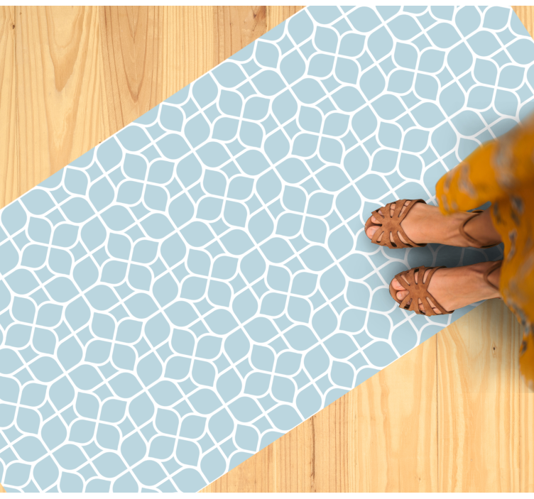 기하학적 효과 비닐 카펫 흰색과 회색 요소 - TenStickers