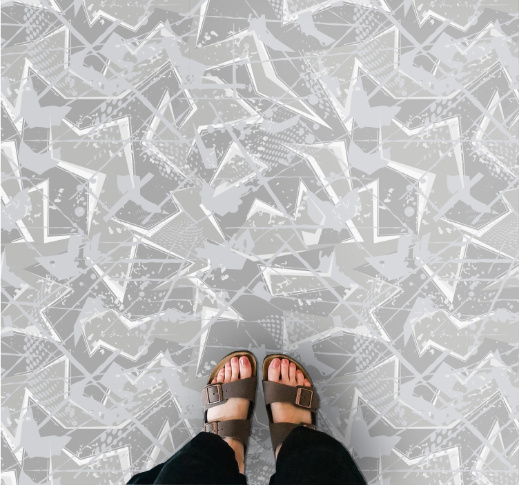 회색 80's 고급 그래픽 빈티지 깔개 - TenStickers