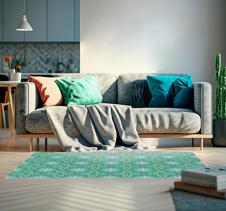 비닐 카펫 벤디미아 초록색 유압 타일 - TenStickers