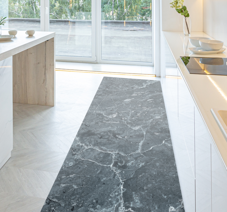 회색 대리석 주방 비닐 러그 - TenStickers