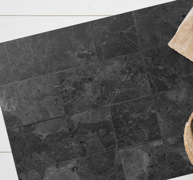 회색 타일 텍스처 현대 깔개 - TenStickers