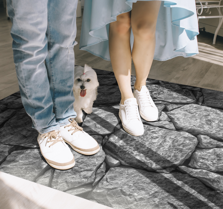 불규칙한 돌 질감 돌 바닥 타일 - TenStickers