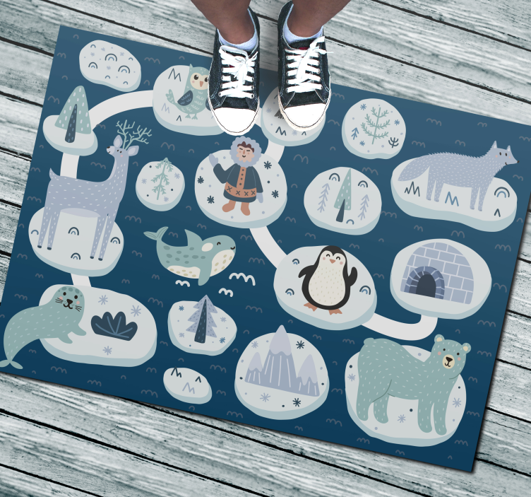 어린 이용 비닐 카펫 북극 모험 - TenStickers