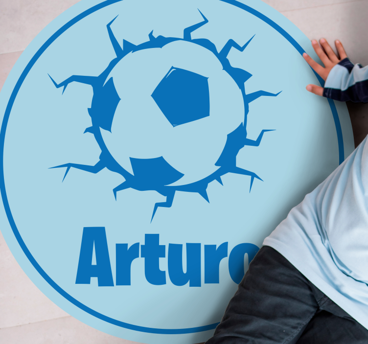 어린 이용 비닐 카펫 이름이 새겨진 축구공 디자인 - TenStickers