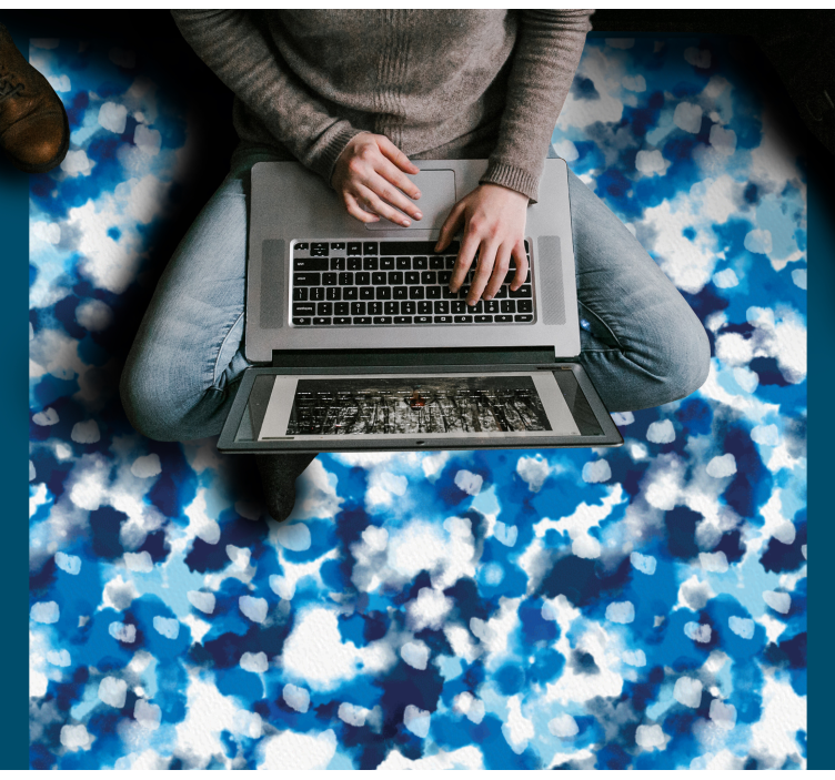 어린 이용 비닐 카펫 파란색 구름 패턴 - TenStickers