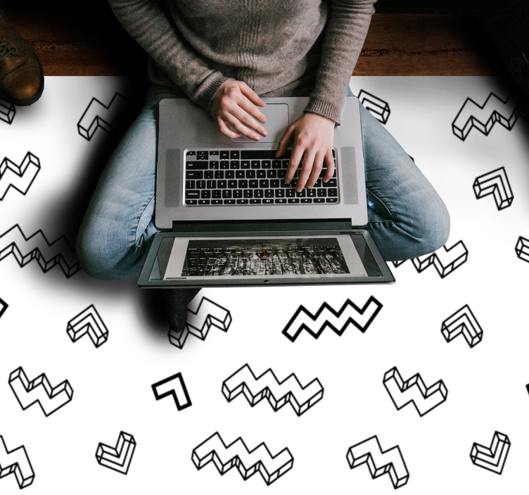 어린 이용 비닐 카펫 대담한 각진 패턴 - TenStickers