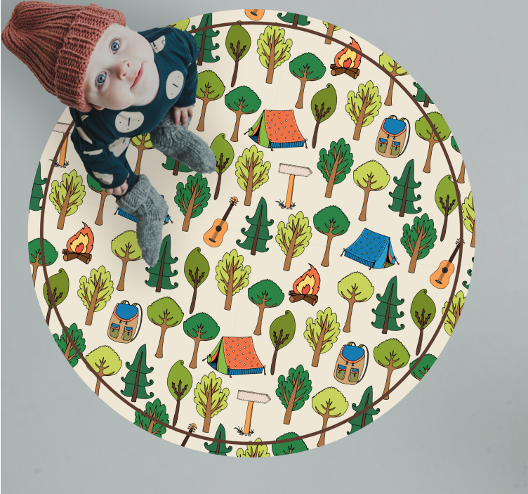 어린 이용 비닐 카펫 캠핑 모험 장면 - TenStickers