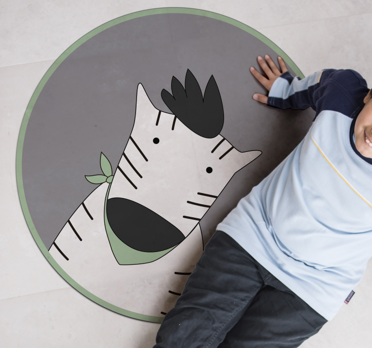 어린 이용 비닐 카펫 쾌활한 얼룩말 - TenStickers