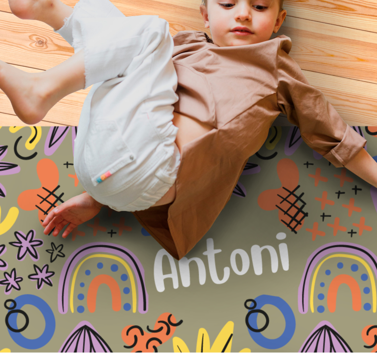 어린 이용 비닐 카펫 다채로운 무지개 패턴 - TenStickers