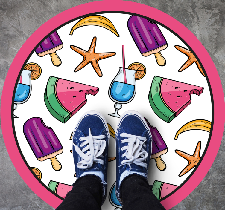 어린 이용 비닐 카펫 다채로운 여름 간식 - TenStickers