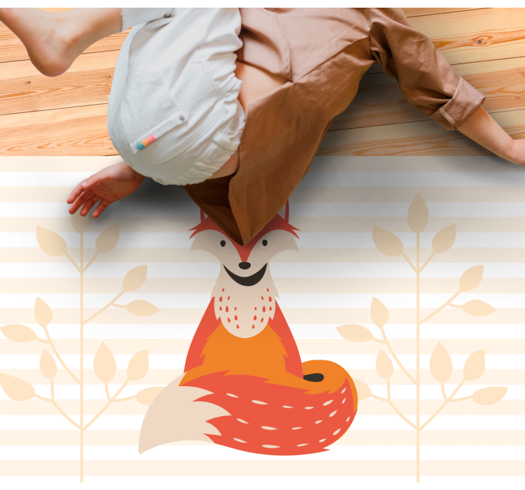 어린 이용 비닐 카펫 귀여운 여우 일러스트 - TenStickers