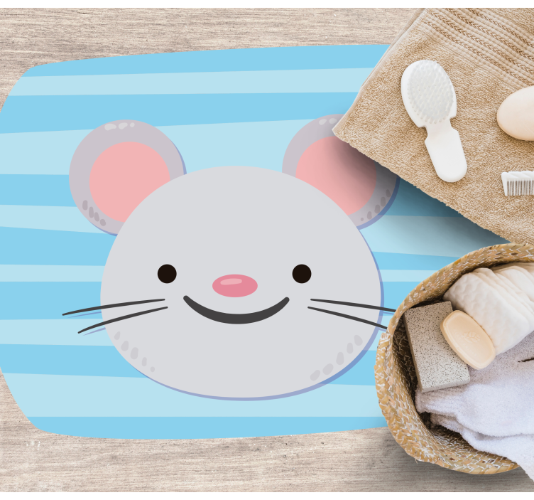 어린 이용 비닐 카펫 귀여운 쥐 얼굴 - TenStickers