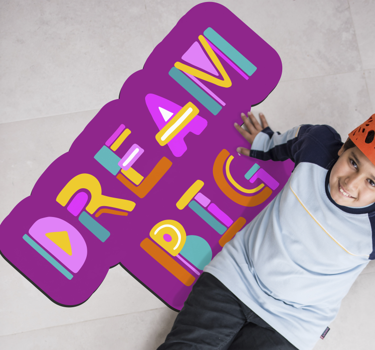 어린 이용 비닐 카펫 꿈 큰 타이포그래피 - TenStickers