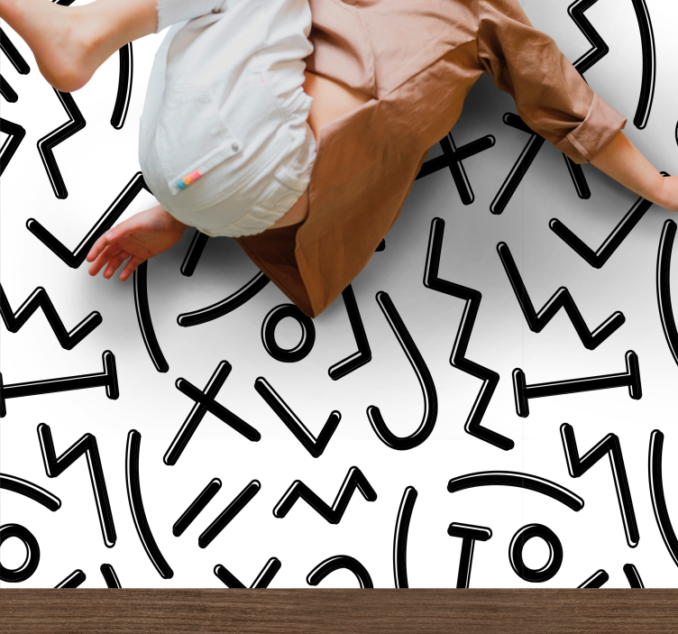 어린 이용 비닐 카펫 역동적인 추상선 - TenStickers