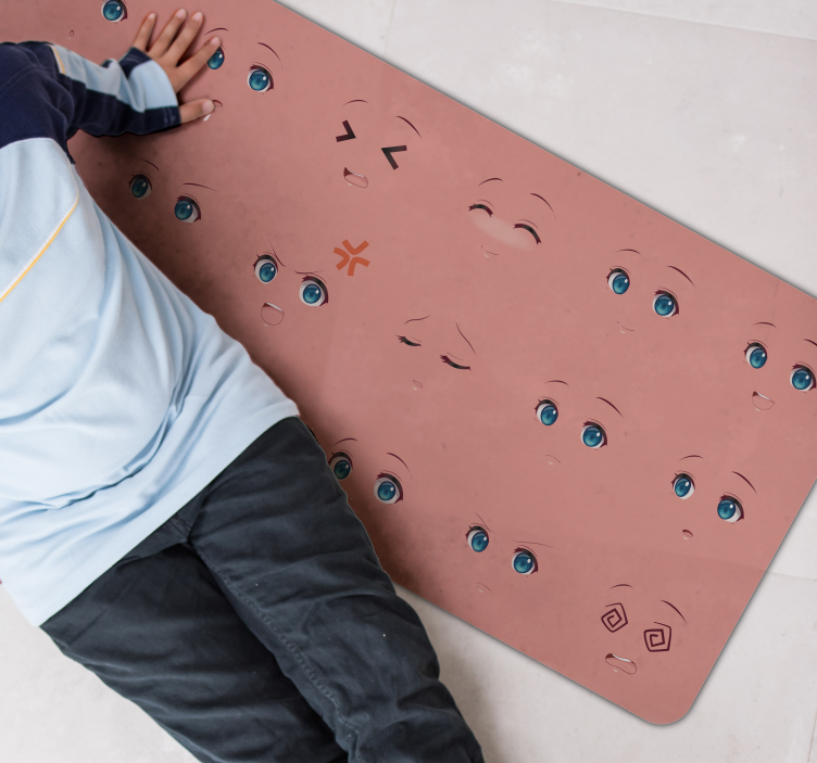 어린 이용 비닐 카펫 감정적인 얼굴 활동 - TenStickers