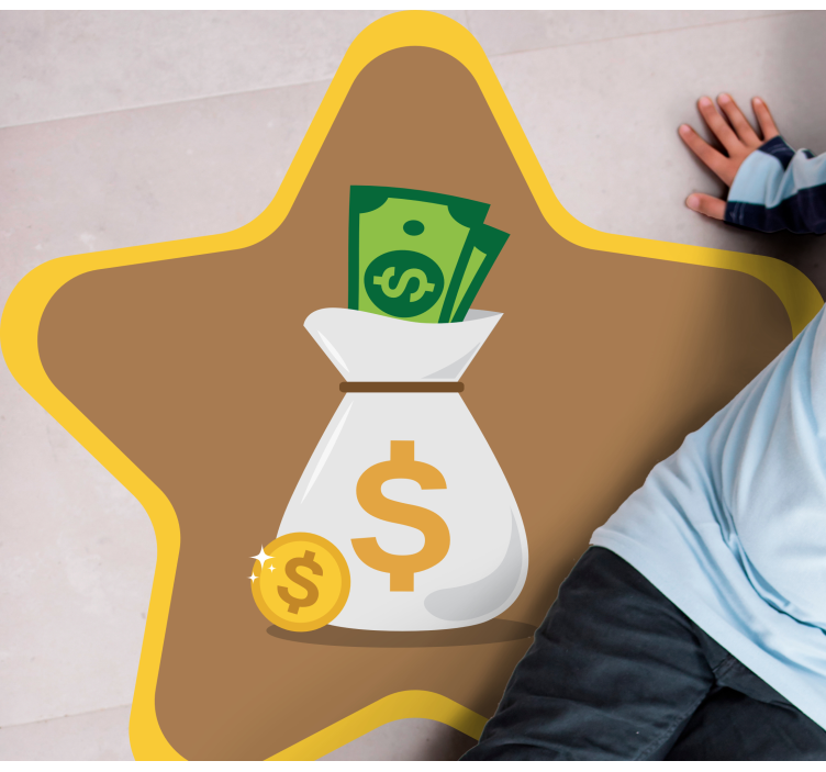 어린 이용 비닐 카펫 돈 주머니 로고 - TenStickers