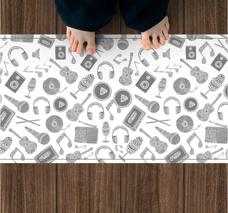 어린 이용 비닐 카펫 음악적 요소 패턴 - TenStickers