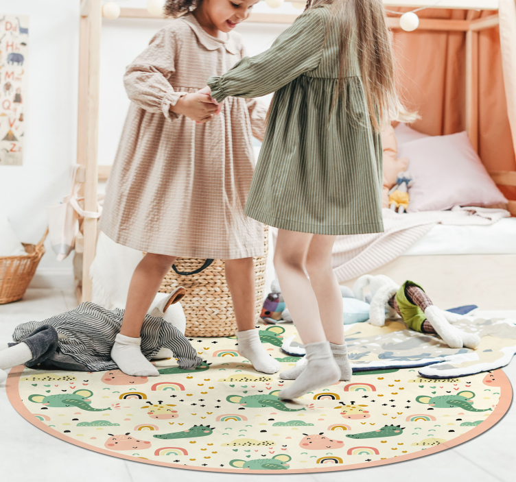 어린 이용 비닐 카펫 북유럽 동물 패턴 - TenStickers