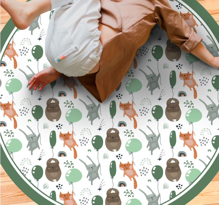 어린 이용 비닐 카펫 재미있는 동물 풍선 - TenStickers