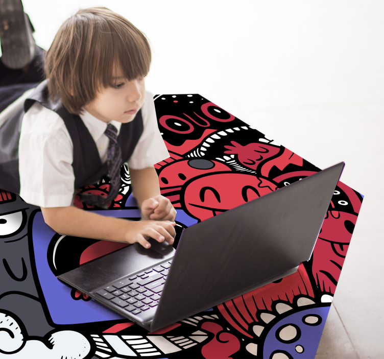 어린 이용 비닐 카펫 장난기 가득한 괴물 작품 - TenStickers