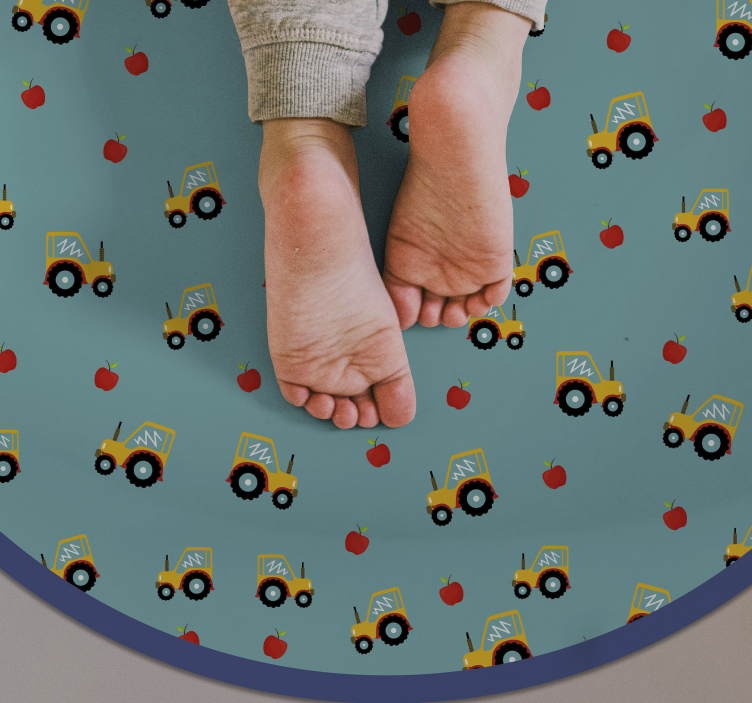 어린 이용 비닐 카펫 장난스러운 트랙터 모티브 - TenStickers