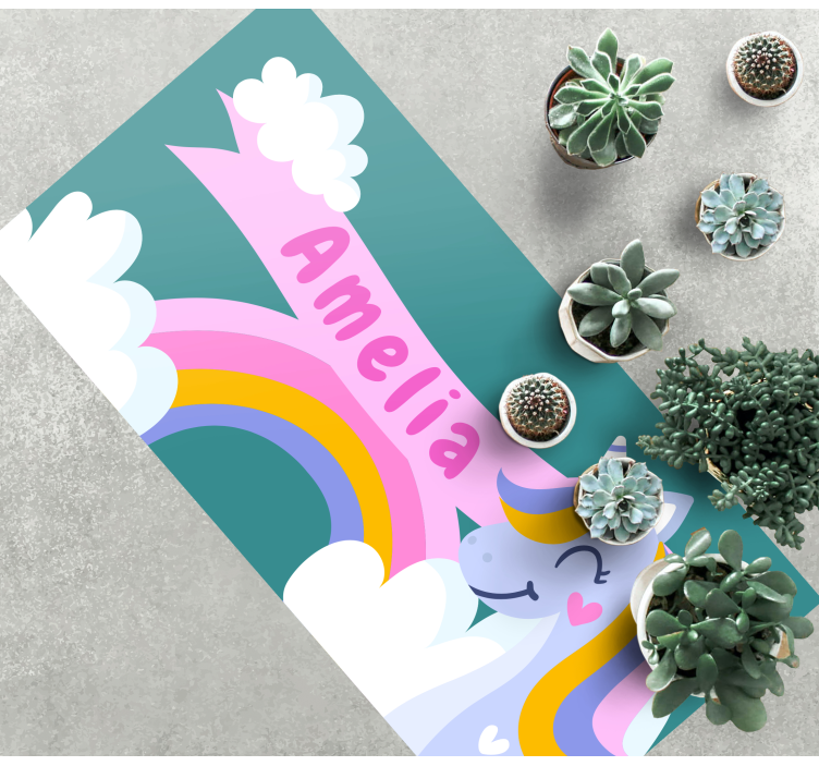 어린 이용 비닐 카펫 무지개 유니콘 의상 - TenStickers