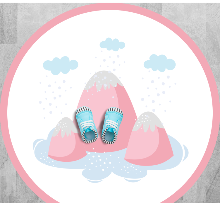 어린 이용 비닐 카펫 눈 덮인 산 풍경 - TenStickers