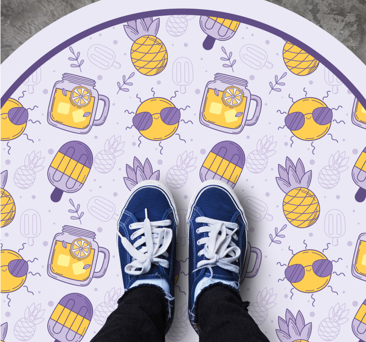 어린 이용 비닐 카펫 열대 여름의 즐거움 - TenStickers