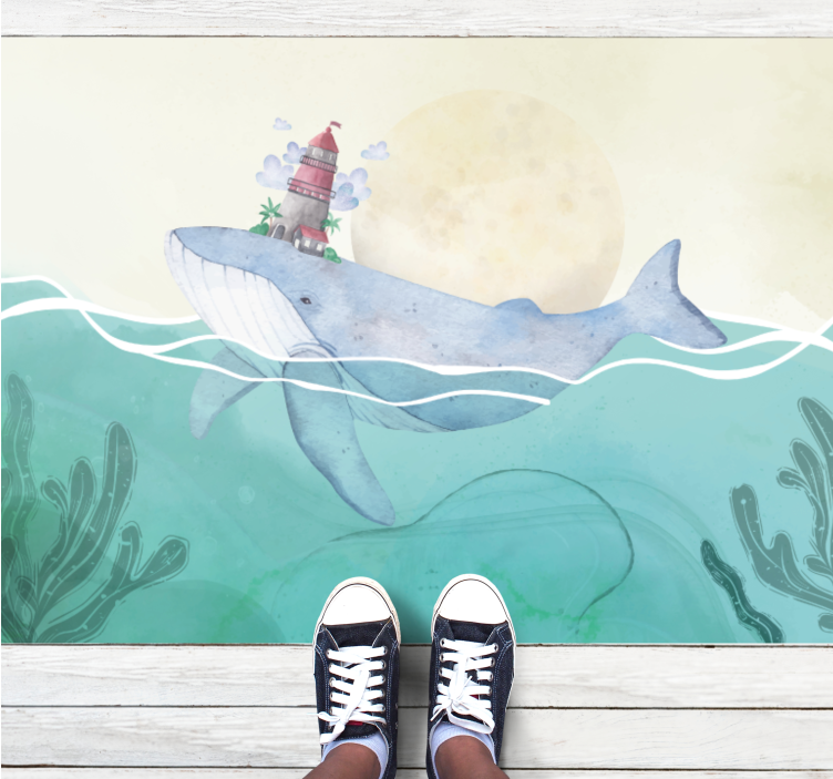 어린 이용 비닐 카펫 기발한 해양 생물 - TenStickers