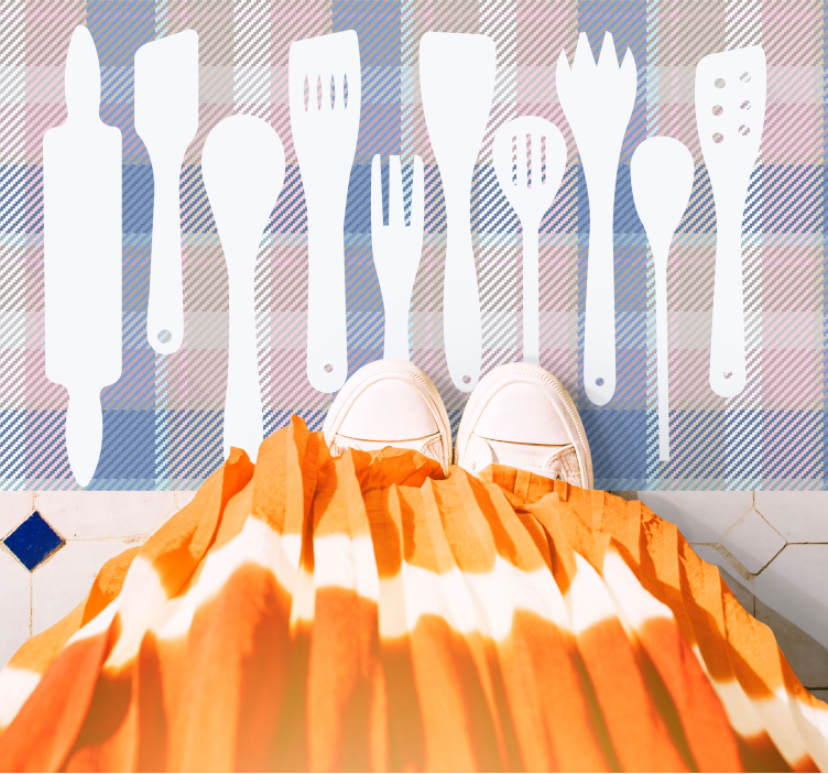 비닐 주방 카펫 조리도구 실루엣 - TenStickers