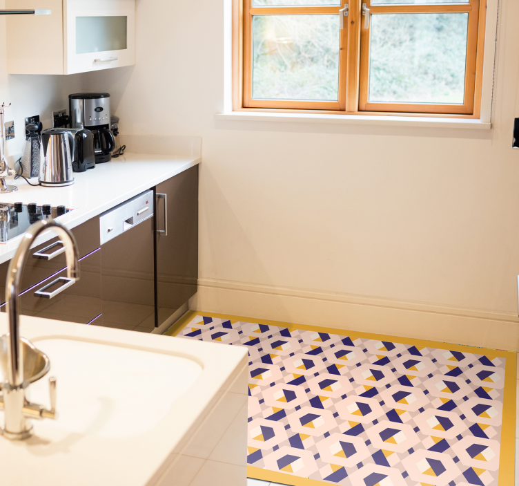 비닐 주방 카펫 생동감 있는 기하학적 디자인 - TenStickers