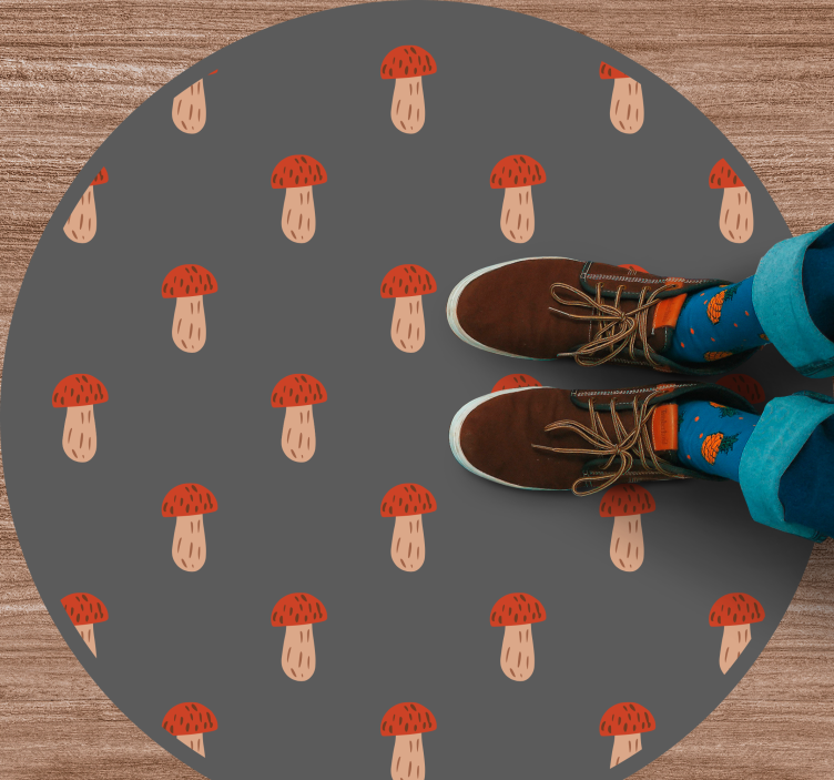 비닐 주방 카펫 버섯 무늬 원형 - TenStickers