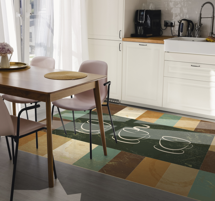 비닐 주방 카펫 김이 나는 커피 컵 - TenStickers