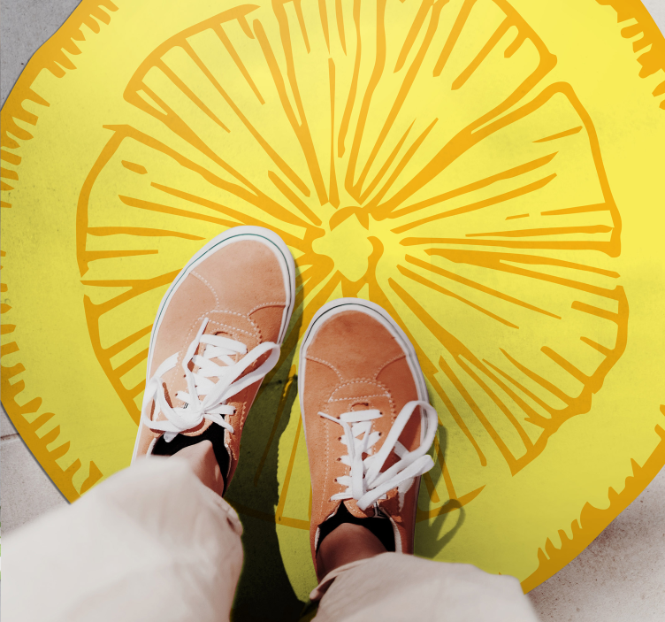 비닐 주방 카펫 노란 감귤 슬라이스 - TenStickers