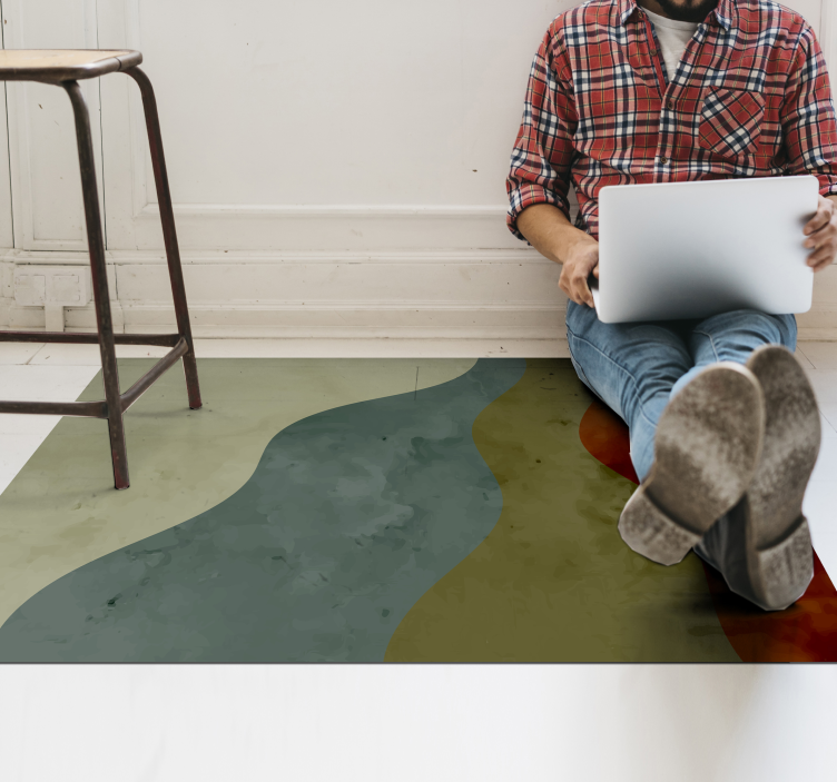 거실용 비닐 깔개 추상 파도 패턴 - TenStickers