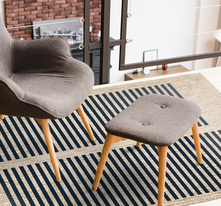 거실용 비닐 깔개 베이지 스트라이프 패턴 - TenStickers